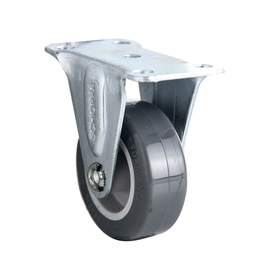 Rodízio 50mm Fixo 30Kg Cinza Zincado 2 un Schioppa | Leo Madeiras